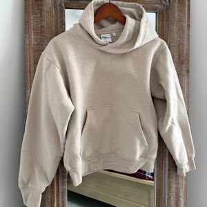 aritzia tna sweat fleece cream hoodie small